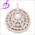 Unique design round shape opal pendant design pink opal pendant design